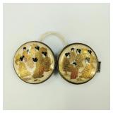 Antique Japanese Satsuma 2-Part Belt Buckle