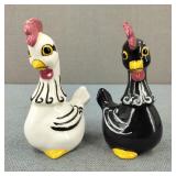 1959-H/P Ceramic Chicken Figurines-Signed & Dated