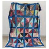 VTG-Large Handmade Reversable Patchwork Quilt