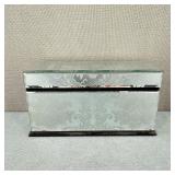 Laura Ashley? Etched & Beveled Glass Jewelry Box
