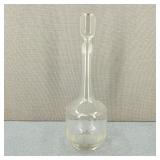 Vintage Long Neck Etched Glass Decanter