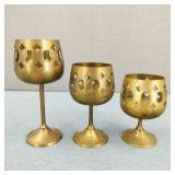 VTG Indian Lattice Goblet Tealight Candle Holders