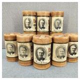 8-Antique Edison Gold Moulded Phonograph Records