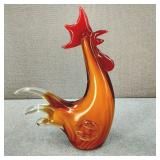 VTG-Hand-Blown Murano Style Glass Rooster Figurine