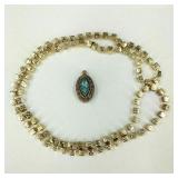 VTG Las Vegas Dice Gold Toned Chain & Pendant