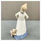 VTG-D'Art & S A Porcelain Girl & Dog Figurine