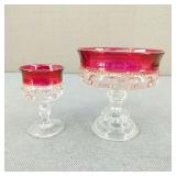 VTG Indiana Kings Crown Compote & Cordial Glass