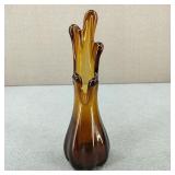MCM Amber Glass Swung Vase