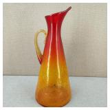 VTG Kanawha/Blenko? Amberina Crackle Glass Pitcher