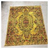 Large Mid-Century Yellow Rose Tapestry or Rug