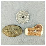 VTG-Celtic Pewter/Brass/Elk Horn Belt Buckles