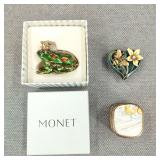 Vintage Mini Trinket Boxes Monet Frog Plus