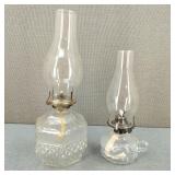 VTG-Lamplight Farms/Anchor? Clear Glass Oil Lamps