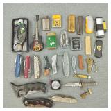 VTG Lighters/Pocketknives-Coors/Camel/Kamp King +