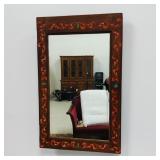 VTG-Hand-Painted Wood Cabinet Door Turned Mirror