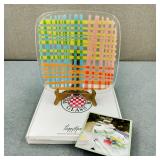 VTG-Peggy Karr H/C Striped Fused Art Glass Plate