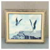VTG-Signed H/P Seagull & Beach Acrylic Painting