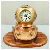 VTG-Copper & Brass Diver Helmet Clock Decor