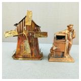 VTG-Coppertone Metal Mail Carrier Coin Bank