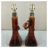 VTG-Illinois Glass Co. MCM Creme De Menthe Lamps