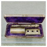 Antique Silver-Plated Gillette Pocket Razor Set