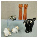 VTG-Cat Lovers Lot-MCM Wood Salt & Pepper Shakers+