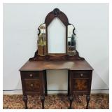 Antique Ballman Cummings1920s Walnut Vanity