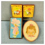 VTG Hand Painted/Signed Tole Art