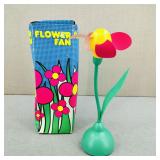 Vintage 90s Flower Fan Old Stock
