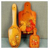 Vtg Hand Painted Tole Wall Hangers Sigend