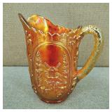 Imperial Carnival Glass Pitcher in Marigold