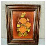 VTG-Signed H/P Marigold Flower Acrylic Painting