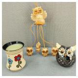VTG-Ceramic Owl Windchime/Scentsy Ashbury Warmer +