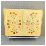 VTG-Tole Art-Small Metal Kitchen Wall Cabinet