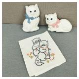 2-VTG-Homco? Molded Plastic Kitty Wall Plaques