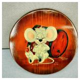VTG Tole Painting Boozy Mouse Signed