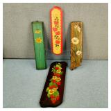 VTG Hand Painted Floral Tole Wall Hangings