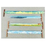 Vtg Hand Painted Scenic Mini Saws Signed