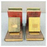 VTG-Hanfords H/C Wooden Stacked Books Bookends