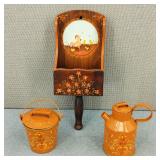VTG Hand Painted Tole Wall Pocket & More