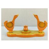 VTG-H/P Tole Art Wooden Geese Candlestick Holder