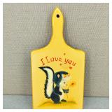 VTG Skunk Tole Painted Wall Hanger