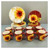 Certified International Sunflower Plates & Mugs