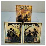 VTG-Reverse Painting Silhouette Bubble Glass Pics