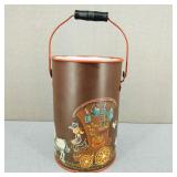 VTG-Signed-H/P Waste Bucket-Tole art Folk-Art
