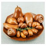 Vintage MCM Wooden Fruit & Bowl Display