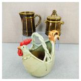 Pfaltzgraff USA Sugar Bowl/Creamer Chicken Basket