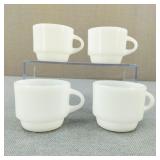 VTG Anchor Hocking Fire-King Milk Glass Mugs