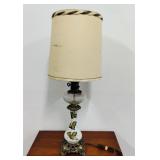 VTG MCM Hollywood Regency Brass & Glass Lamp