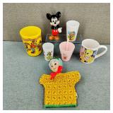 VTG-Disney Lot-Kids cups/Fauna Hand Puppet & More
